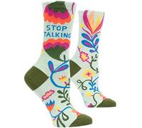 Women's Crew Socks - Blue Q - Stop Talking SW467
