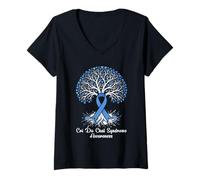 Women's CRI Du Chat Syndrome Awareness Fight CRI Du Chat Syndrome V-Neck T-Shirt