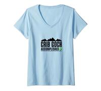 Womens Crib Goch Accomplished Snowdonia Wales Mount Snowdon V-Neck T-Shirt
