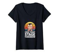 Women's Crib Today Stage Tomorrow Baby Rockstar Music V-Neck T-Shirt