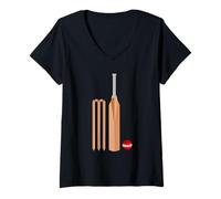 Womens Cricket set V-Neck T-Shirt