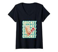 Womens Cricket six V-Neck T-Shirt