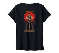 Women's Crimson Oath Warrior Dark Fantasy Samurai Anime Japanese Art V-Neck T-Shirt