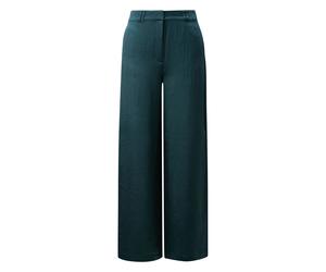 Women's Crinkled Satin Acetate Wide-Leg Trousers COMMA Bleu 42