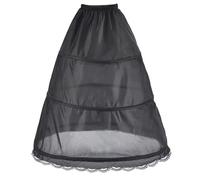 Women's Crinoline Petticoat 3 Hoops Lace Underskirt A-line Skirt Half Slips Wedding Crinoline Shaping Full Slips for Wedding Bridal Dress Prom dress FANCE Dress White Black(Black,10)