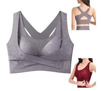 Women's Criss-Cross Lift & Sculpt Comfort Bra Side Buckle Dual Support Compression Wireless Bras with Adjustable Straps