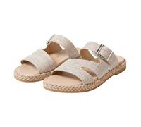 Women's Crisscross Slide Flat Sandals Size 5 Slip on Open Toe Cute Cross Flat Lightweight Sandals,Indoor and Outdoor Summer Slippers Mule Cute Vacation Sandal K2#_Khaki Footwear