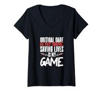 Womens Critical Care - Saving Lives V-Neck T-Shirt
