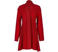 RIDDLED WITH STYLE Womens Crochet Knit Waterfall Cardigan Plus Size Knitted Sweater Ladies Winter Wear Open Front Cardigan Top Red UK 30-32