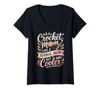 Women's Crochet Mom Like A Normal Mom Crocheting Funny V-Neck T-Shirt