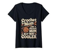 Women's Crochet Mom Like A Normal Mom Funny Crocheting V-Neck T-Shirt