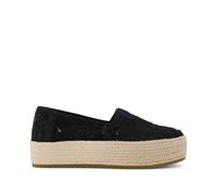 Womens Crochet Platform Espadrilles Toms Valencia Noir 36,5