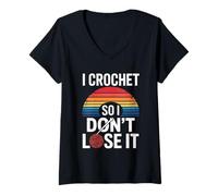 Women's Crochet So I Dont Lose It Calm Relaxing Hobby Life Sunset V-Neck T-Shirt