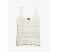 Women's crochet tank top Superdry Caraco Blanc L