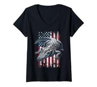 Women's Crocodile American Crocodile US Crocodile V-Neck T-Shirt