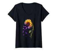 Women's Crohn's Awareness - IBD Fighter Crohn's Warrior V-Neck T-Shirt