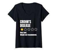 Womens Crohn's Disease Awareness Warrior Support V-Neck T-Shirt
