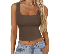 Women's Crop Tank Top, Sleeveless Square Collar