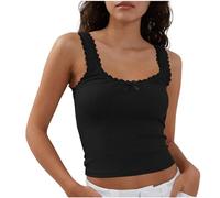 Women's Crop Tops Slim Fitted Crew Neck Tank Tops Ruched Side Spring Summer Going Out Casual Gym Tees Cute Sleeveless Basic Tee Shirt Y2K Fashion Outfit Clothes