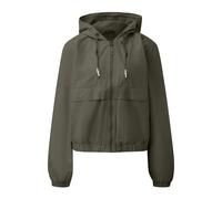 Women's Cropped Cotton Hooded Jacket QS Vert XL