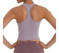 Women's Cropped Racerback Tank Tops Running Workout Tops Active Yoga Tops, Gray Dawn, 6