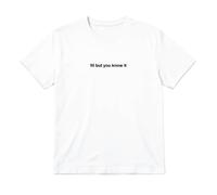 Womens Cropped Slogan Baby Tee - Large - White Fitted Cotton Y2K T-Shirt with Bold Statement Print - Ladies Festival Concert Summer Trendy