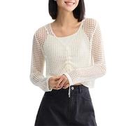 Women's Cropped Strappy Set - Summer Linen Hollow Out Two-Piece White