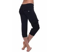 Womens Cropped Trousers 3/4 Length Sport Drawstring Elasticated Waist Half Pants Stretch Jogger Sweatpants Casual Jogging Yoga Capris Summer Three Quarter Bottoms with Pockets