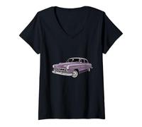 Womens Crosley Catalog Classic Car Enthusiast Vintage Style V-Neck T-Shirt