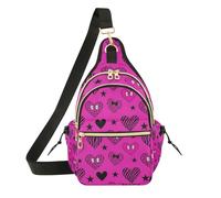 Womens Cross Body Bags Adjustable Strap Ladies Medium Backpack for Travel,Dating Pink Heart Star Leopard zebras Y2k