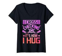 Women's Cross Checking It's How I Hug V-Neck T-Shirt