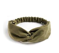 Women's Cross Elastic Headband, Boho Cross Knotted Hair Band, Hair Accessories, Fabric Headbands for Women, Sports Yoga, Army Green