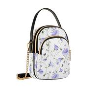 Women's Crossbody Handbags Fashion Casual durables Polyester Easy to Clean Convertible Shoulder & Crossbody for Travel & Shopping Rustic Spring Chic Flowers Purple White