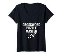 Women's Crossword Puzzle Master Gamer Fun Wordplay V-Neck T-Shirt