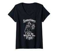 Women's Crow Bird Gothic Introvert Sarcastic Sayings V-Neck T-Shirt