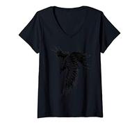 Womens Crow Raven Norse Mythology Viking Gift for Vikings lover V-Neck T-Shirt