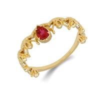 Women's Crown Gold 18 Carat Au750 Wedding Anniversary Rings, Size M 1/2