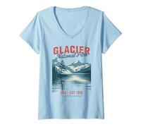 Womens Crown of The Continent - Glacer National Park V-Neck T-Shirt