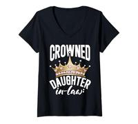 Womens Crowned Daughter in Law V-Neck T-Shirt