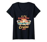 Womens Cruise 2025 Parenting Empty Nester Parents Retro Empty Nest V-Neck T-Shirt