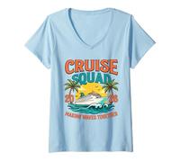 Womens Cruise 2026 Making Waves Together Friends Cruising Men Women V-Neck T-Shirt