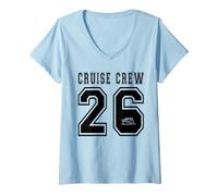 Womens Cruise Crew 2026 Squad Matching Friend Group Family Vacation V-Neck T-Shirt