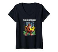 Womens Cruise Ducks and Bigfoot This Is My Duck Done Hiding Fun V-Neck T-Shirt