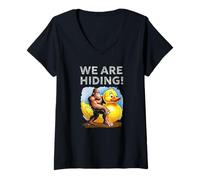 Womens Cruise Ducks and Bigfoot We Are Hiding Or Trying To Fun V-Neck T-Shirt