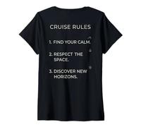 Women's Cruise Rules Find Your Calm Minimalist Vacation V-Neck T-Shirt