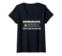 Women's Cruise Ship Disembarkation One Star Would Not Recommend V-Neck T-Shirt