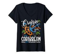 Womens Cruisin' Together Caribbean 2026 Cruise Family Vacation V-Neck T-Shirt