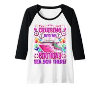 Womens Cruising Into My Birthday - Sea You There Funny Cruise Tee Raglan Baseball Tee