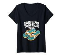 Women's Cruising Together 2026 Beach Sandal Footwear V-Neck T-Shirt