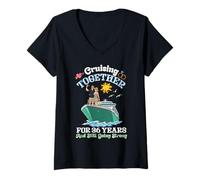Women's Cruising Together 36 Years Strong 36th Wedding Anniversary V-Neck T-Shirt